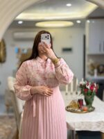 پیراهن مجلسی حریر پلیسه - تصویر 5